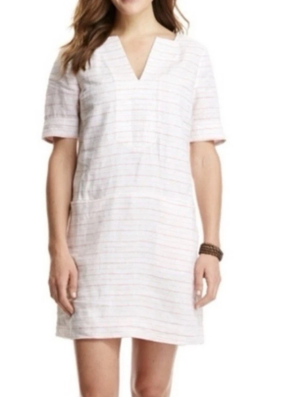 Vineyard vines linen beach stripe tunic dress coastal preppy Americana sz 2